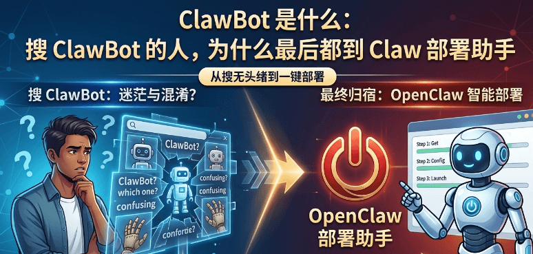 ClawBot 是什么：搜 ClawBot 的人，为什么最后都该回到 OpenClaw部署助手